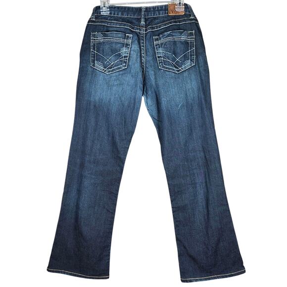 BKE Wendi Jeans Womens 29x31 Blue Bootcut Stretch Denim Mid Rise Distressed READ - Picture 8 of 12